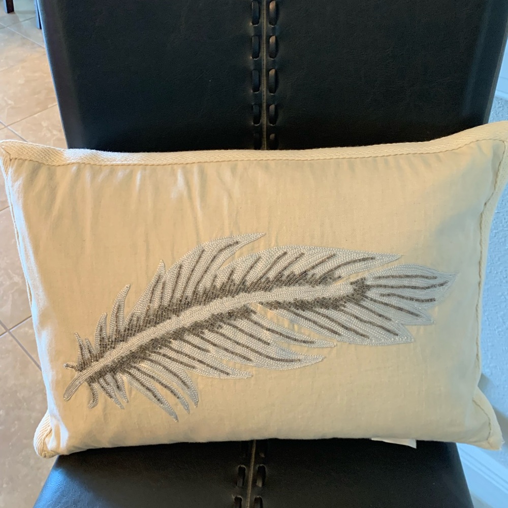 Embroidered Beaded Pillow